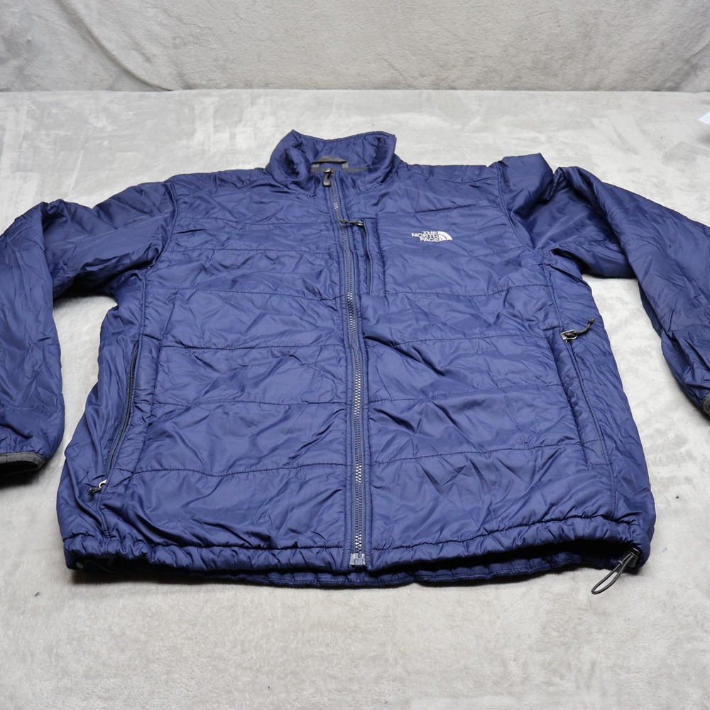 North Face Jacket Mens XL Blue Primaloft Insulated Wind Rain Quilted Puffer VTG